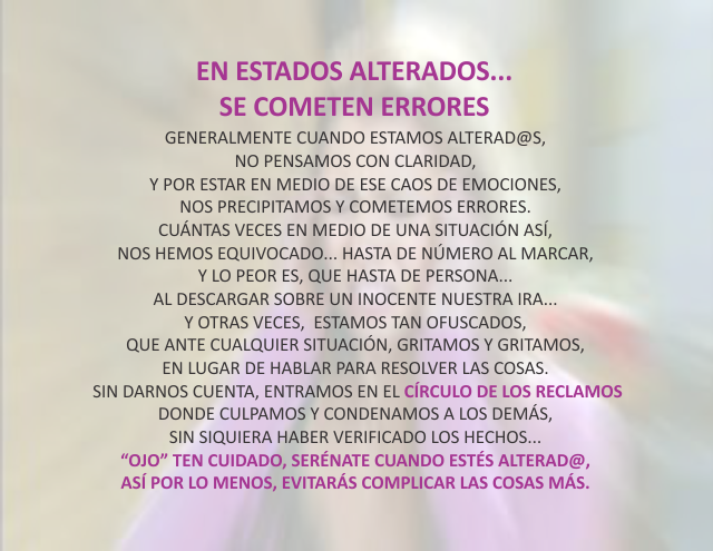 En estados alterados...se cometen errores